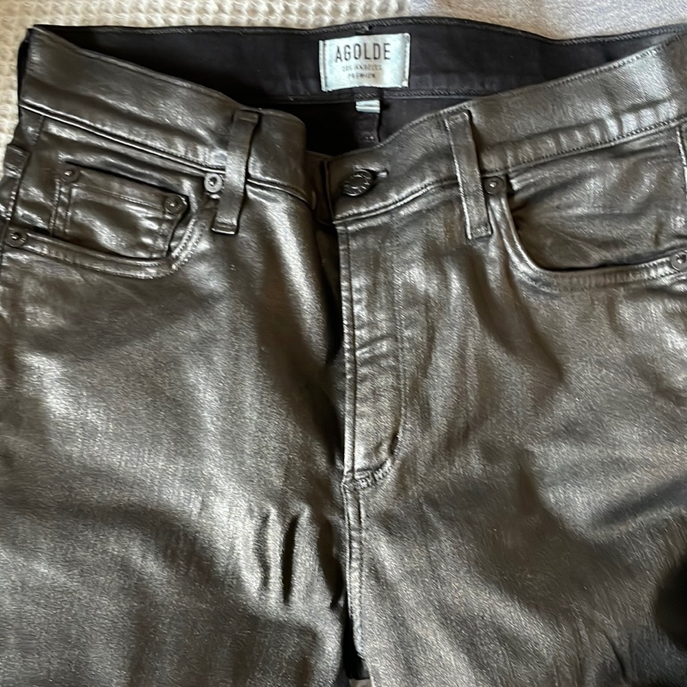 COPY - AGOLDE waxed stretch black denim
